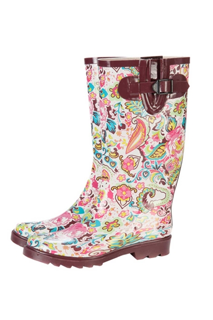 Glam shoes online Graphic Flower Gumboots - Womens Boots at Birdsnest ...