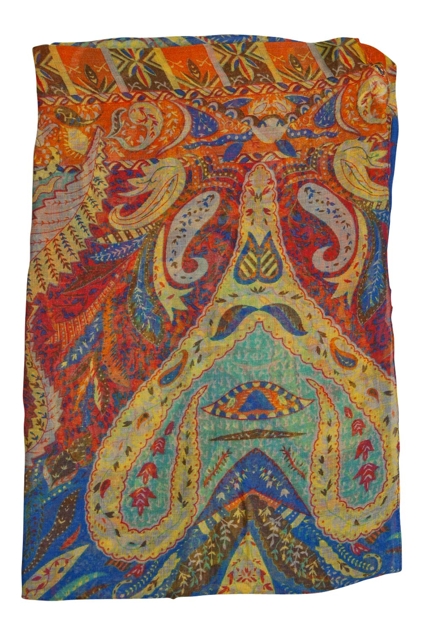 Ms Divine Mykonos Bright Paisley Print Scarf - Womens Scarves at ...