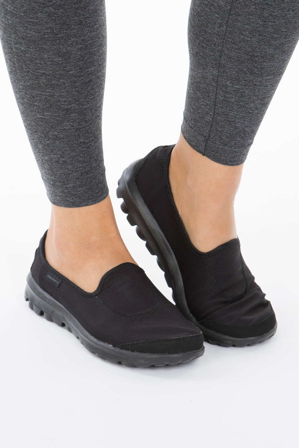 skechers ladies go walk 2 black casual shoes