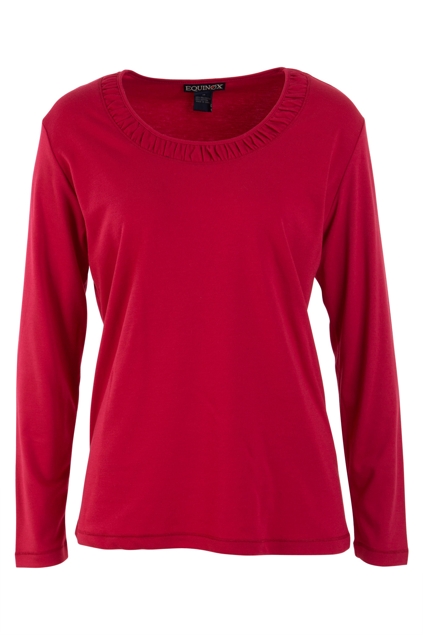 Equinox Round Neck Ruched L/S Tee - Womens Tees - at Birdsnest, your ...