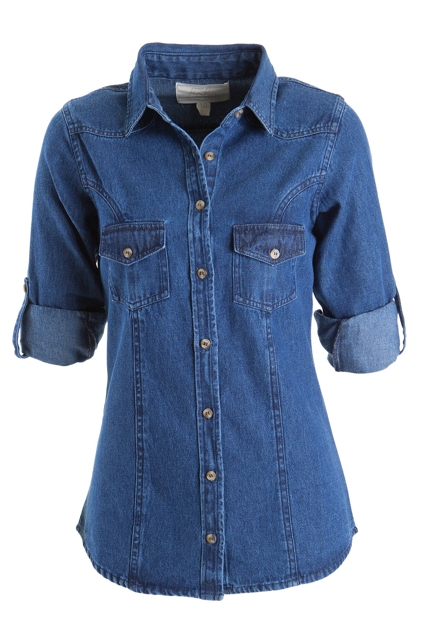 boho bird Blue Moon Jean Shirt - Womens Shirts - Birdsnest Online Store