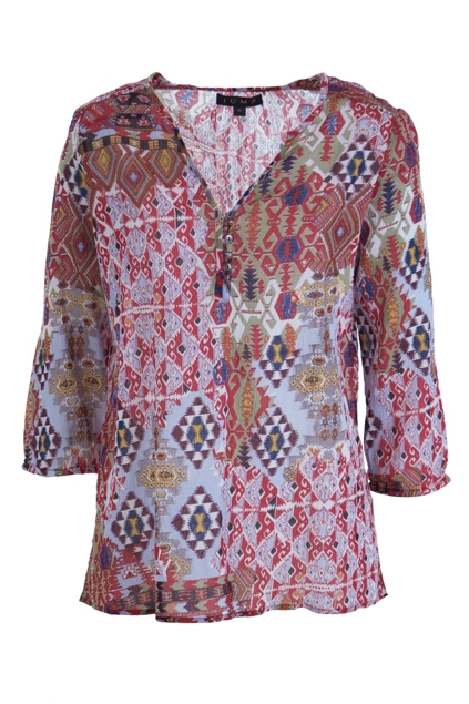 Jump Printed Cotton Crinkle Tunic - Womens Shirts at Birdsnest Online