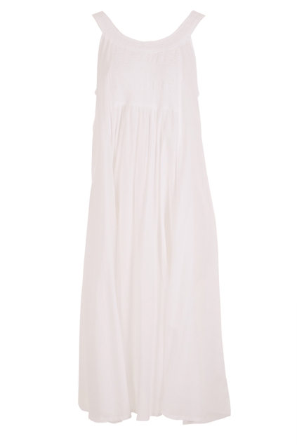 Nest Picks Lined Shirred Neck Dress - Womens Calf Length Dresses ...