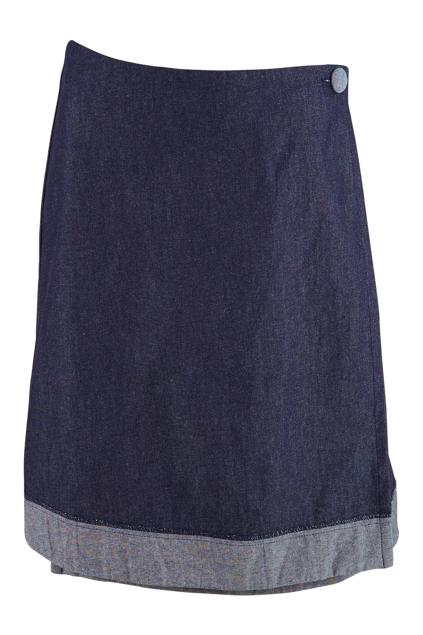 Essaye Wrap Denim Skirt - Womens Knee Length Skirts - Birdsnest Online ...
