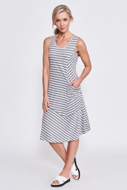 Threadz clothing Stripe Panel Shift Dress - Womens Knee Length Dresses ...