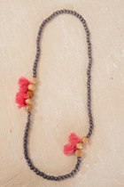Rare Rabbit Faceted Cluster Beads And Tassel Necklace