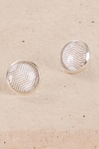Nest Of Pambula White Chevron Studs
