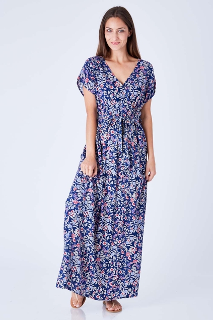 Sunny Girl Blue Garden Print Maxi Dress - Womens Maxi Dresses - at ...