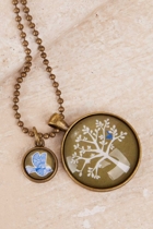 Nest Of Pambula Blue Bird In Tree Pendant