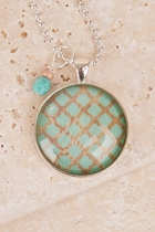 Nest Of Pambula Aqua On Beech Pendant