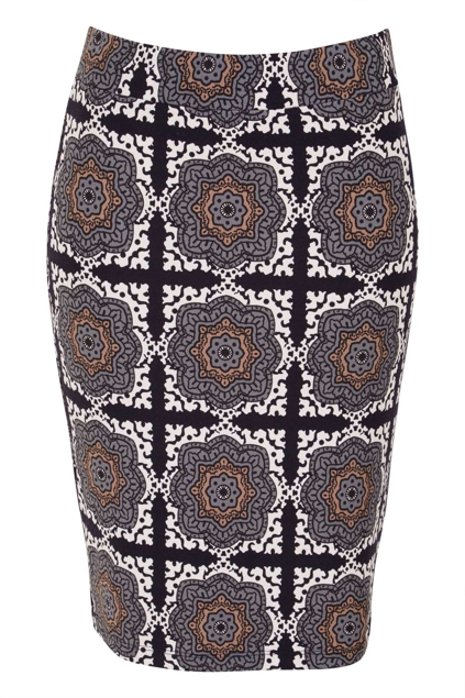 Alessi Tile Print Ponte Skirt - Womens Knee Length Skirts - Birdsnest ...