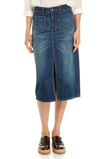JAG clothing Midi Denim Pocket Skirt - Womens Knee Length Skirts ...