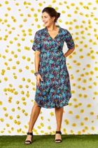 that bird label Hazel Wrap Dress Secret Garden