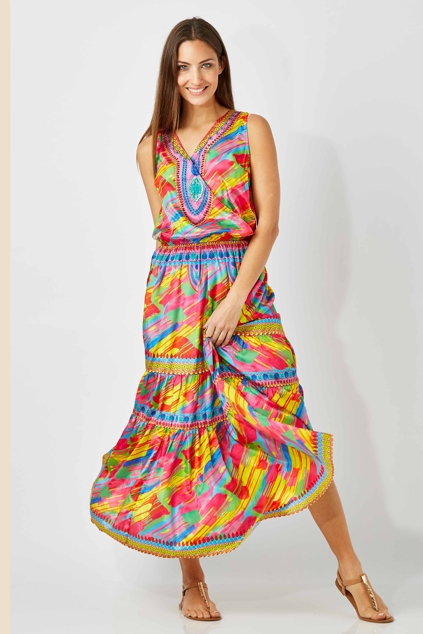 Globetrotter by Ruby Yaya Neon Crossover Maxi Dress - Womens Maxi ...