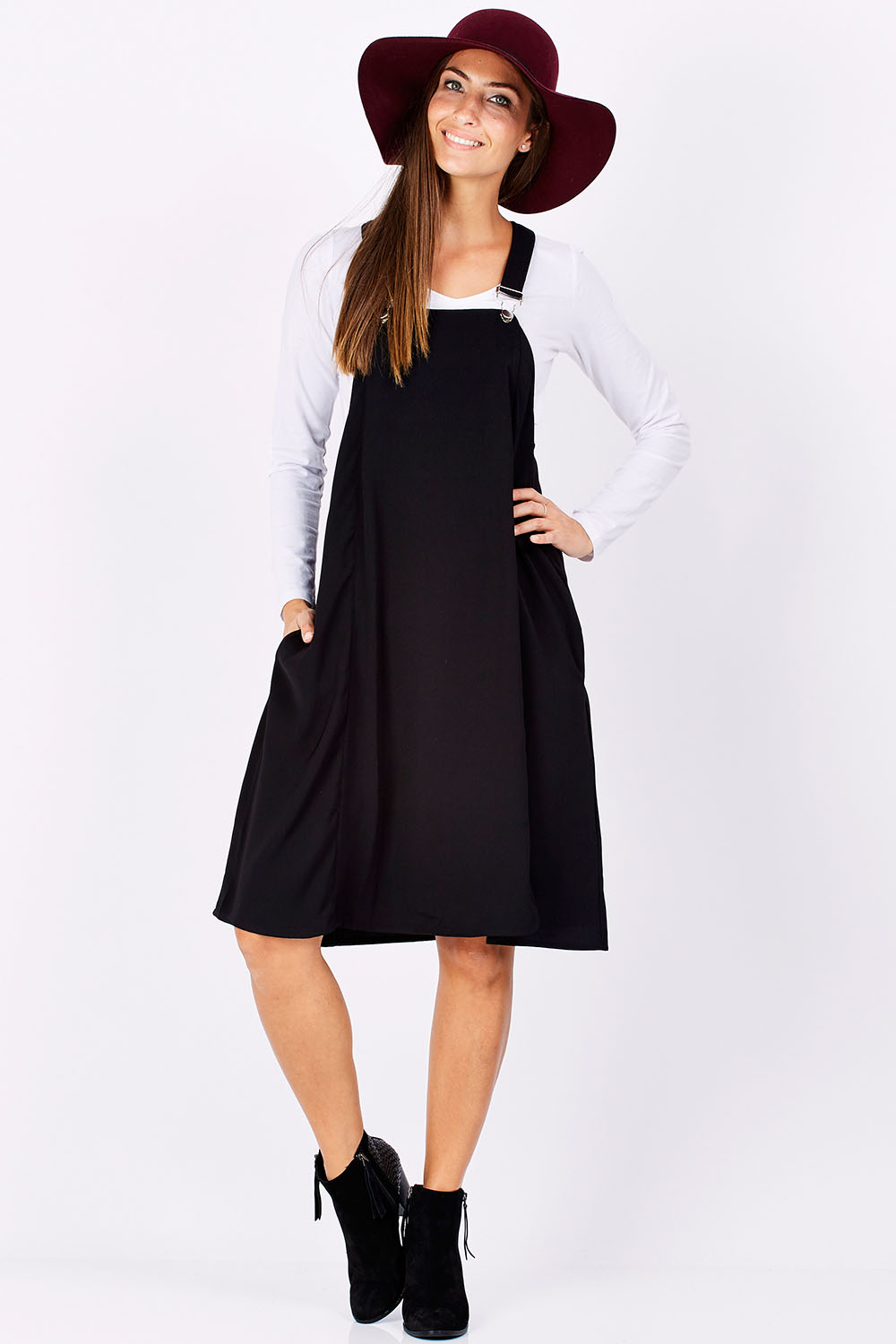 black pinafore dress australia