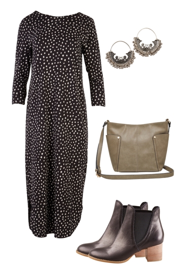 Bibi boom with boom shankar knee length dress and django juliette boot brand image