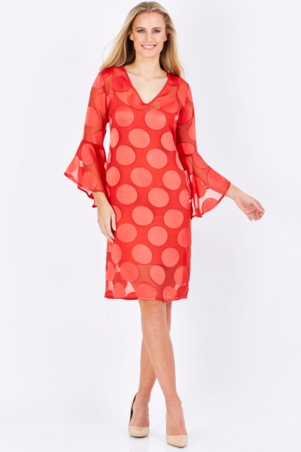 Coral Knee Length Dress