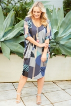 Belle bird Belle Abstract Side Drape Dress