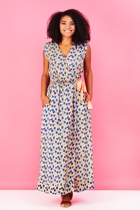 that bird label Loretta Maxi Wrap Dress Feathers