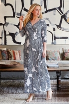 Belle bird Belle Paisley Print Maxi Wrap Dress