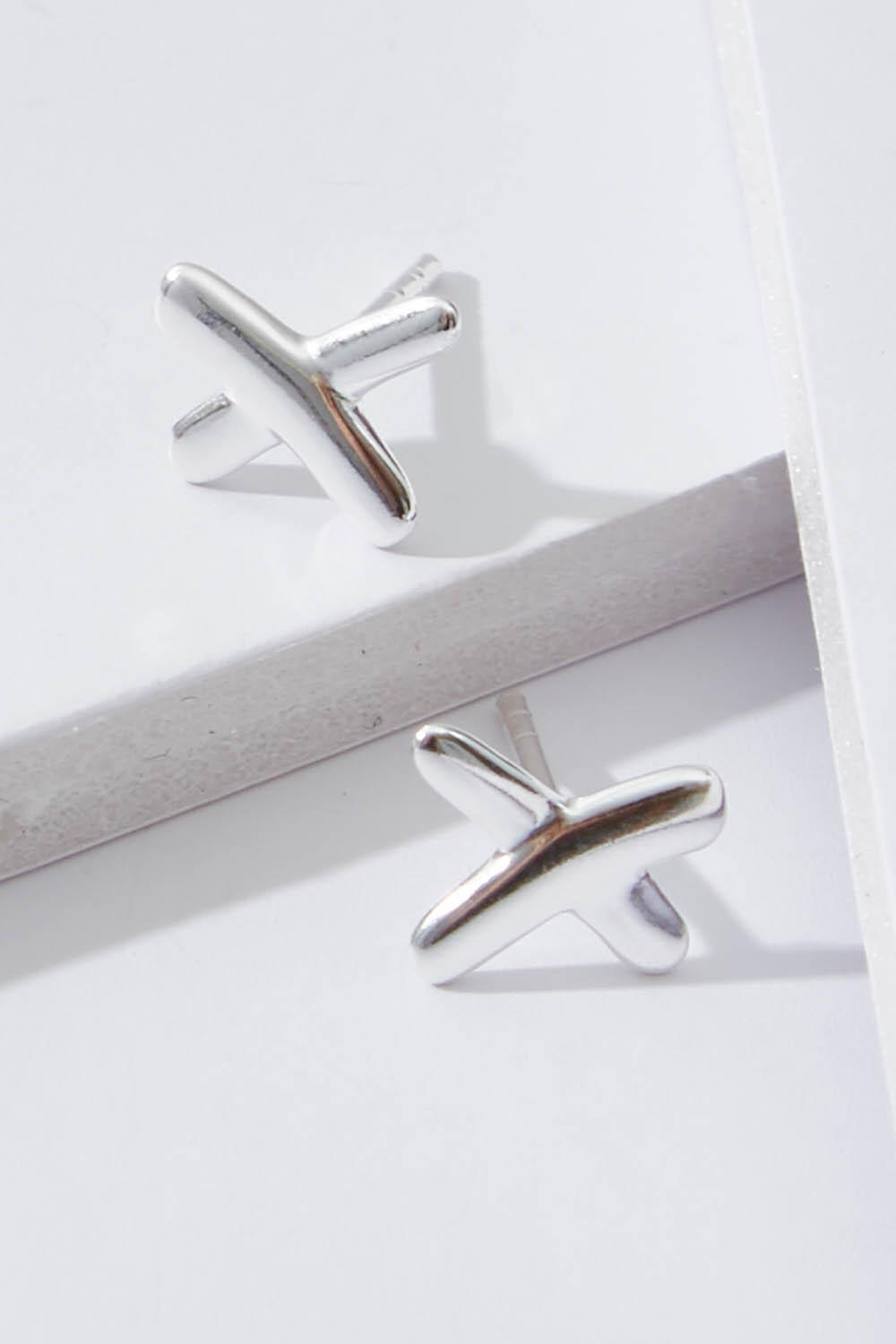 Sterling Silver Kiss Stud Earrings