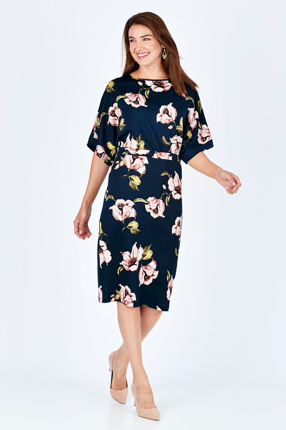 kimono sleeve pencil dress