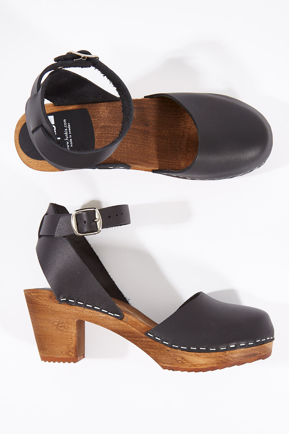 heeled clogs with strap